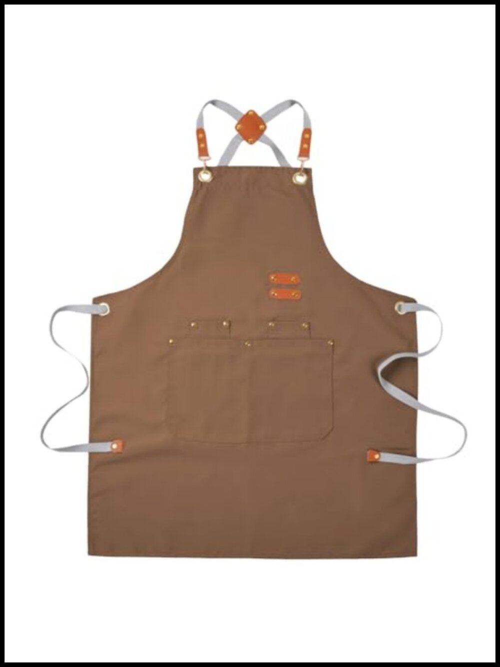 Durable Polyester Cotton Bib Apron 3 Pockets Adjustable Cooking Chef